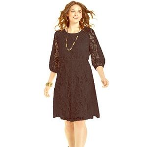 Black Lace 3/4 Sleeve Dress